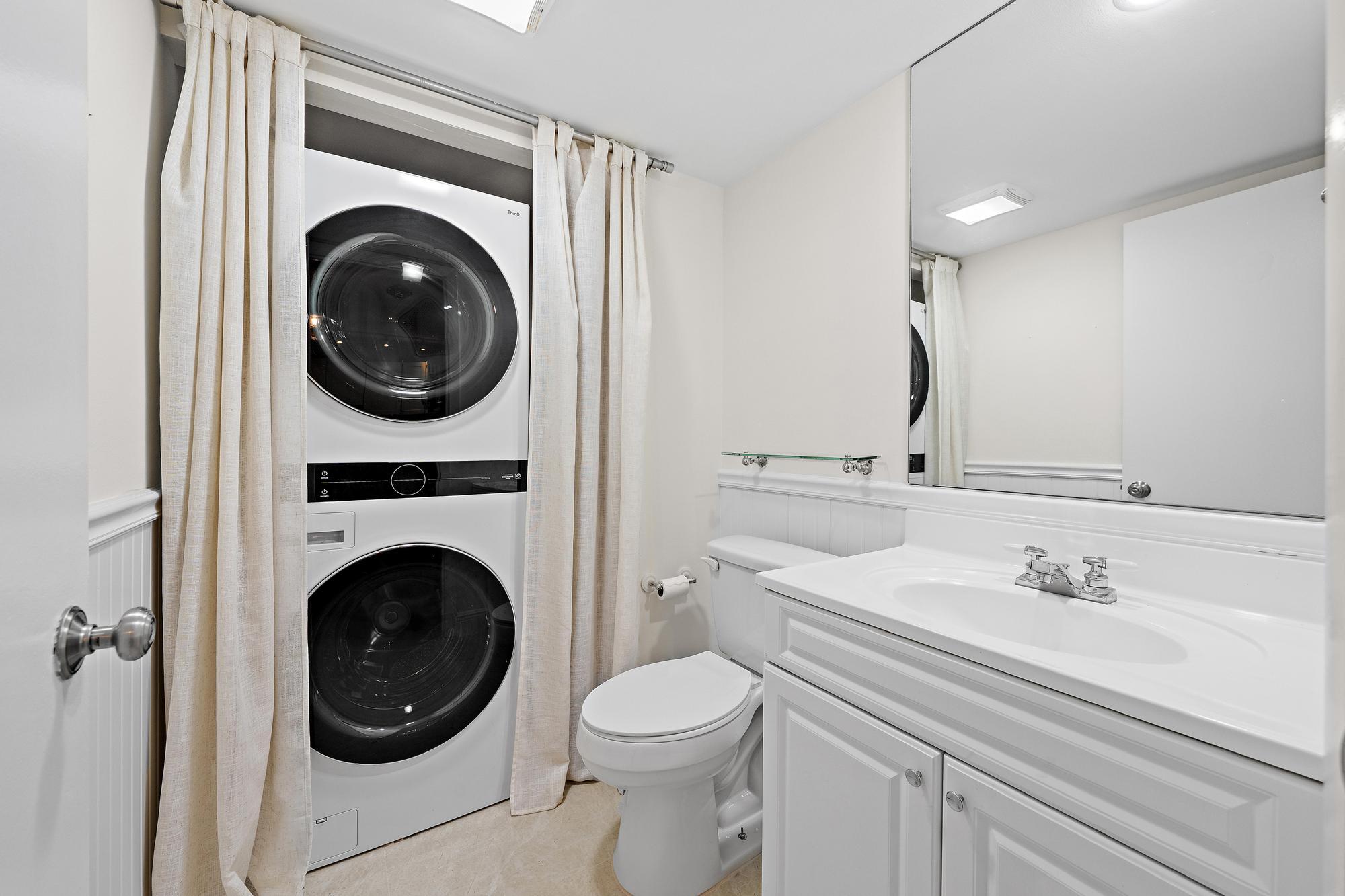 Half bathroom with laundry