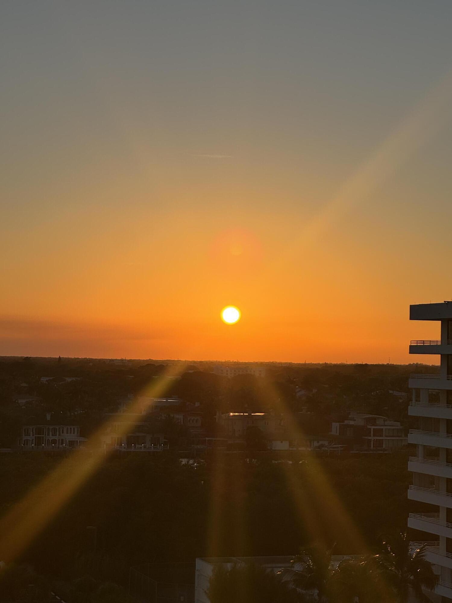 Sunset  views from primary bedroom balcony