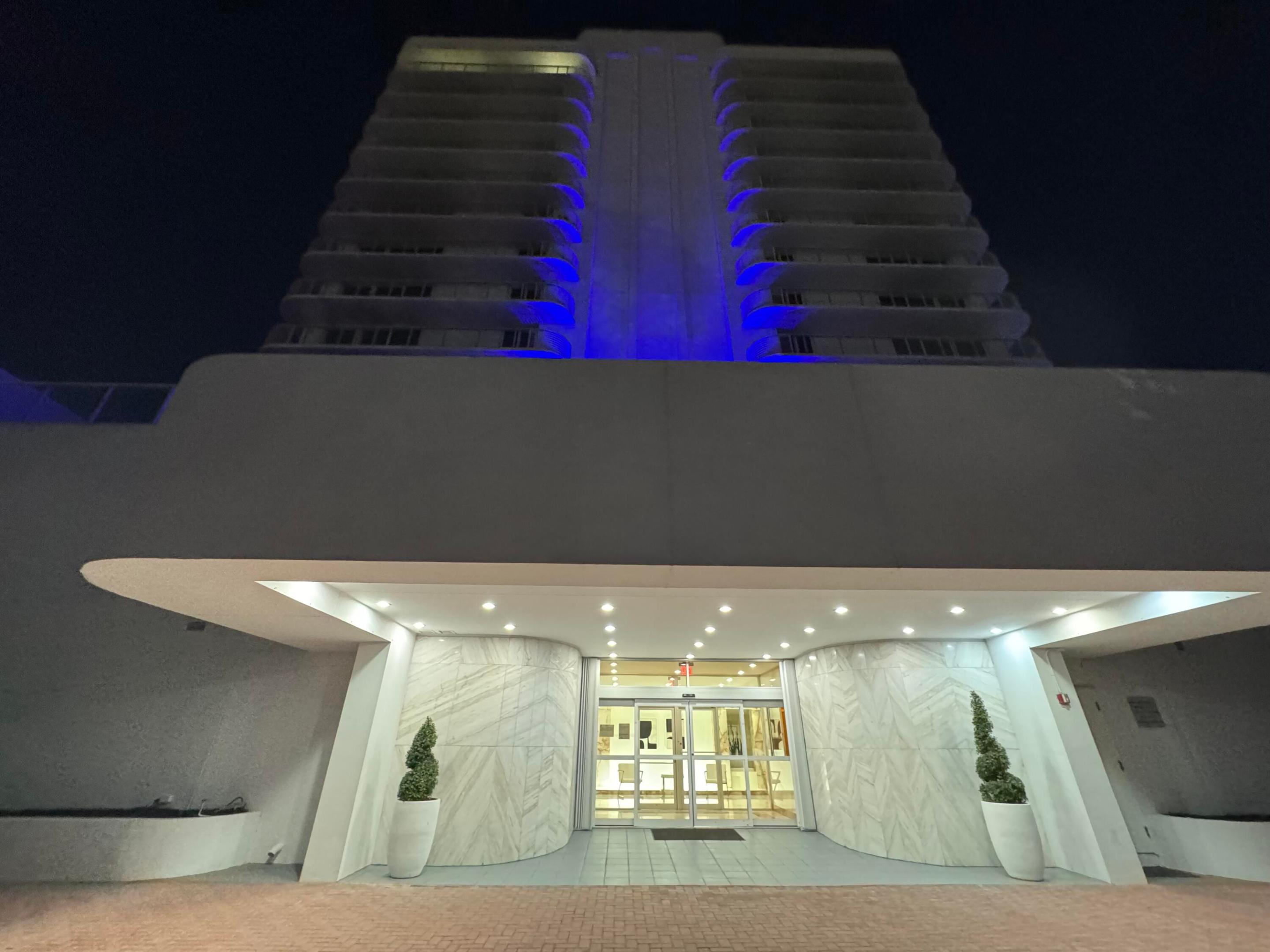 Elegant Building lit at night