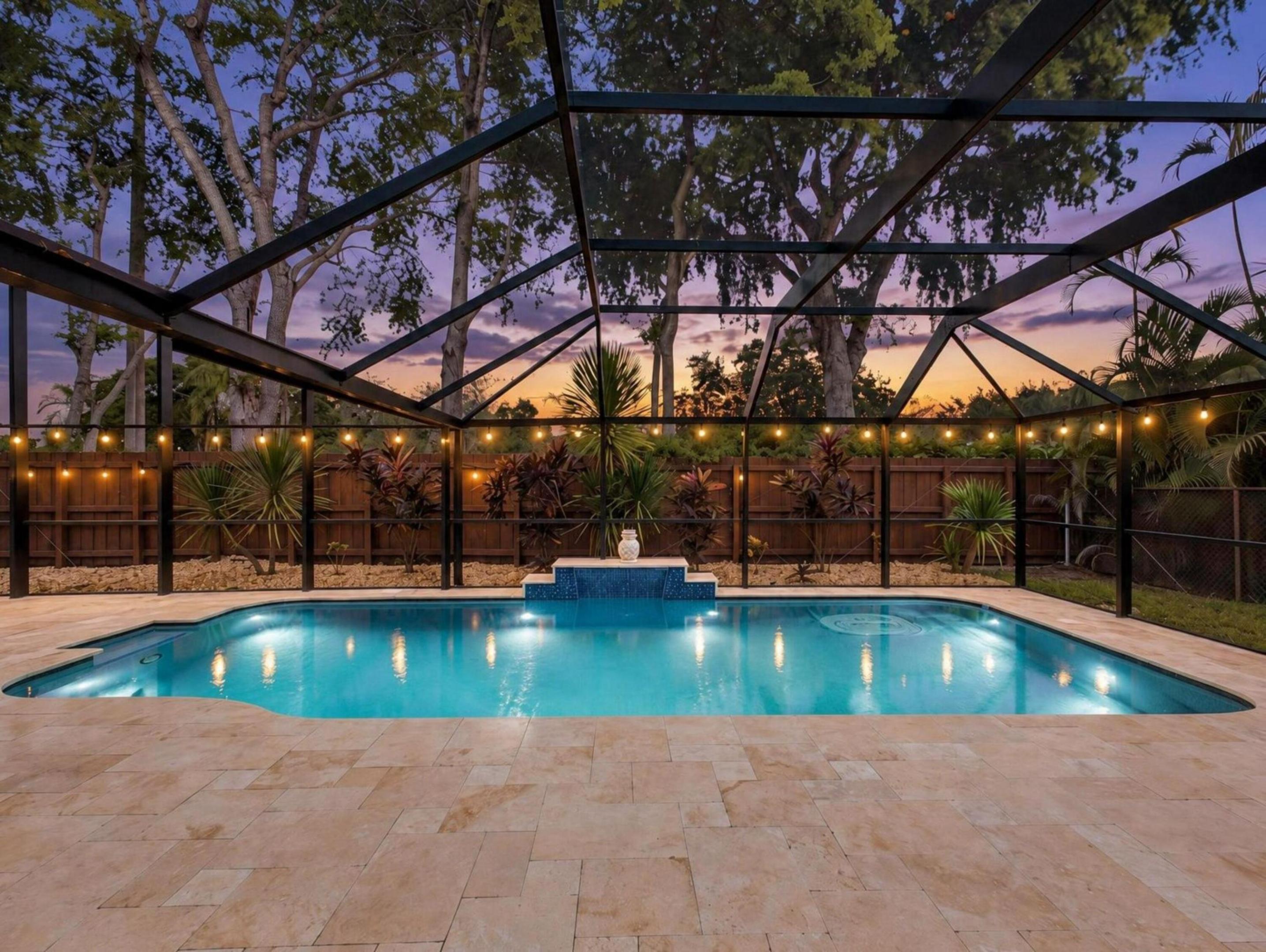 1 Screened Pool Night