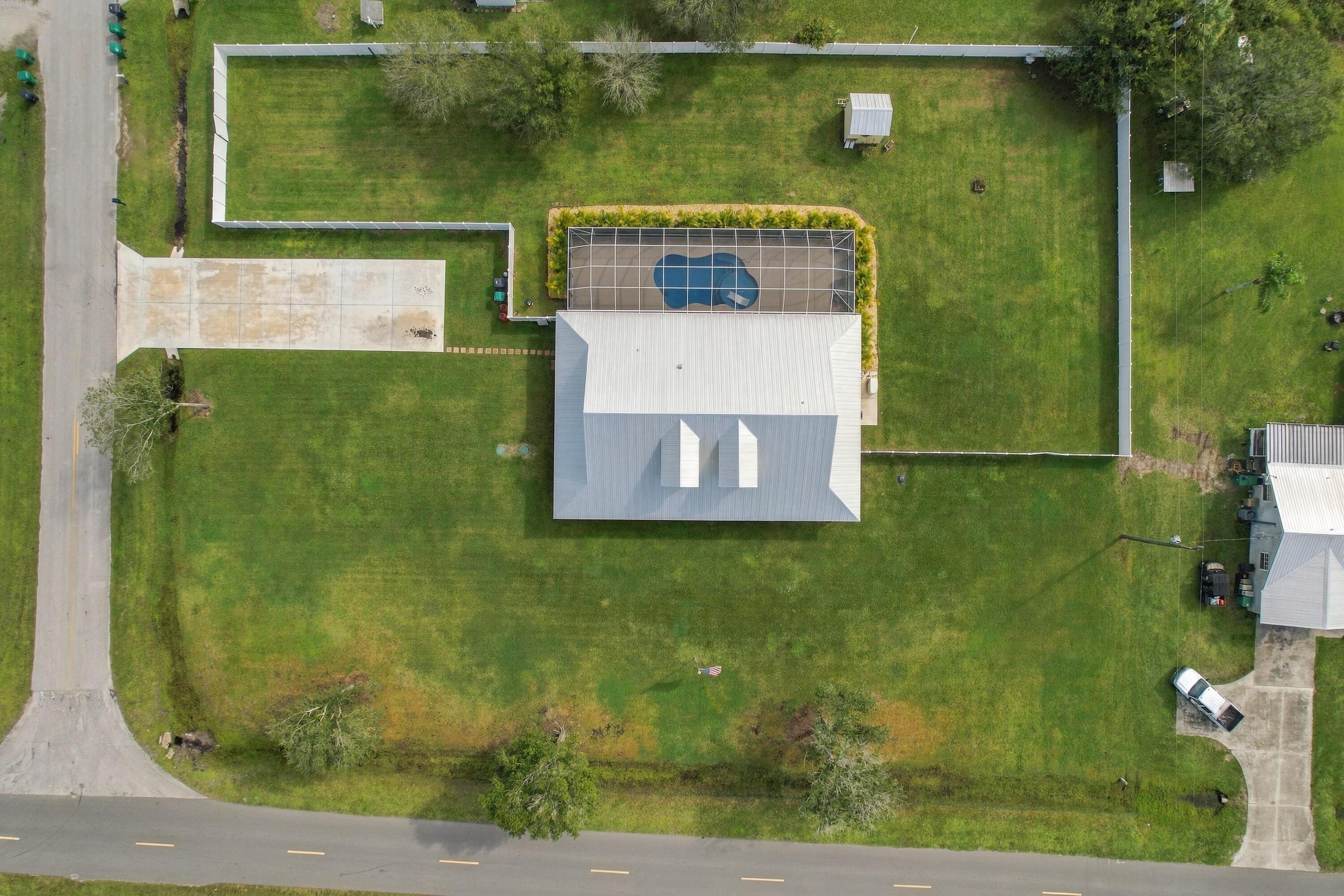 Aerial View of Home & Spacious Yard