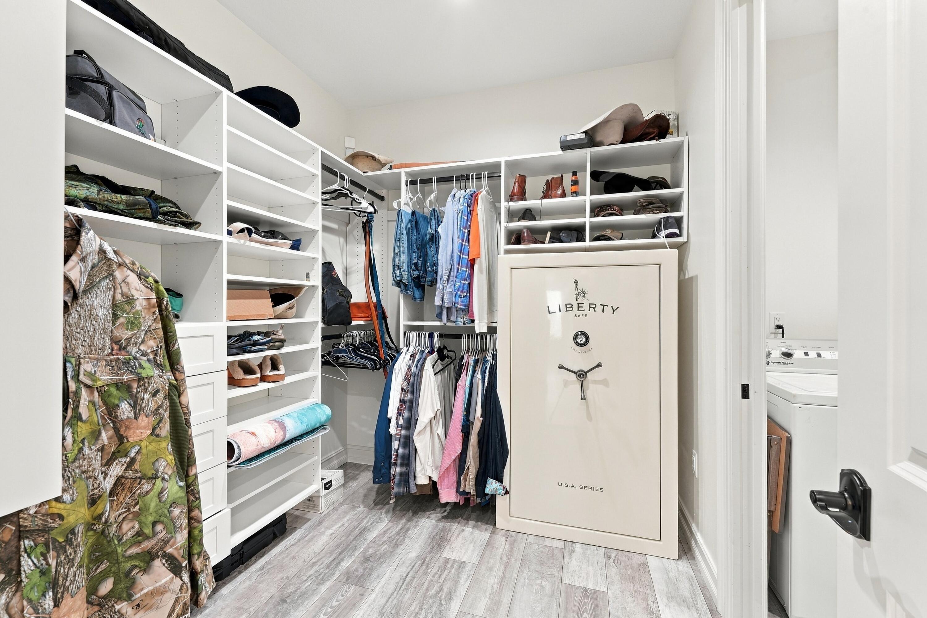 Walk-In Closet with Custom Built-Ins
