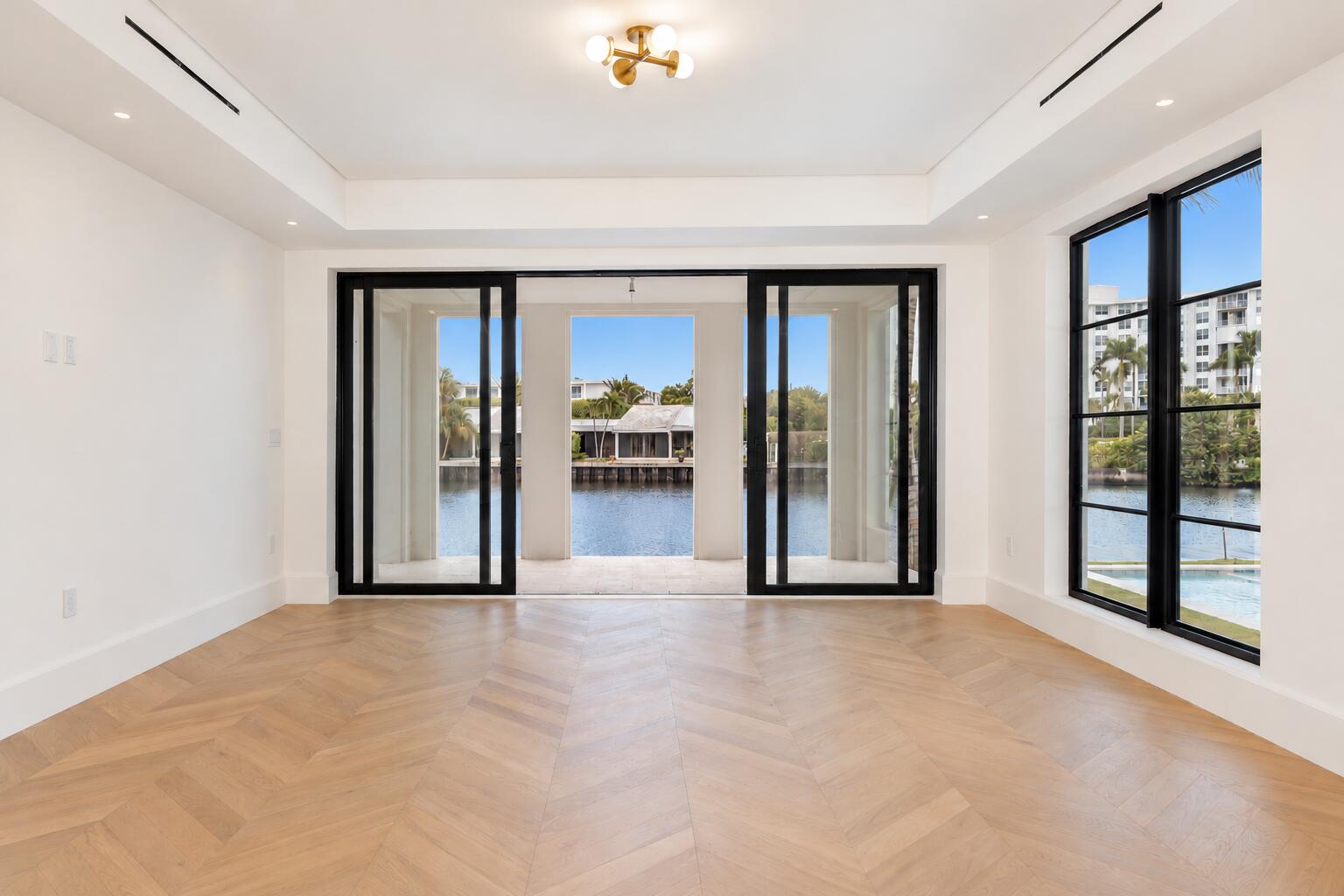 Modern Waterfront Room with Canal Views