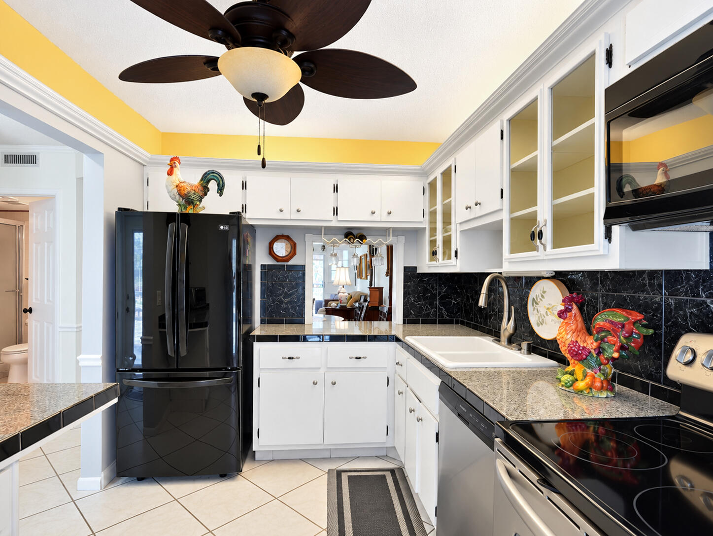 kitchen with convenient pass thru to dining room.
