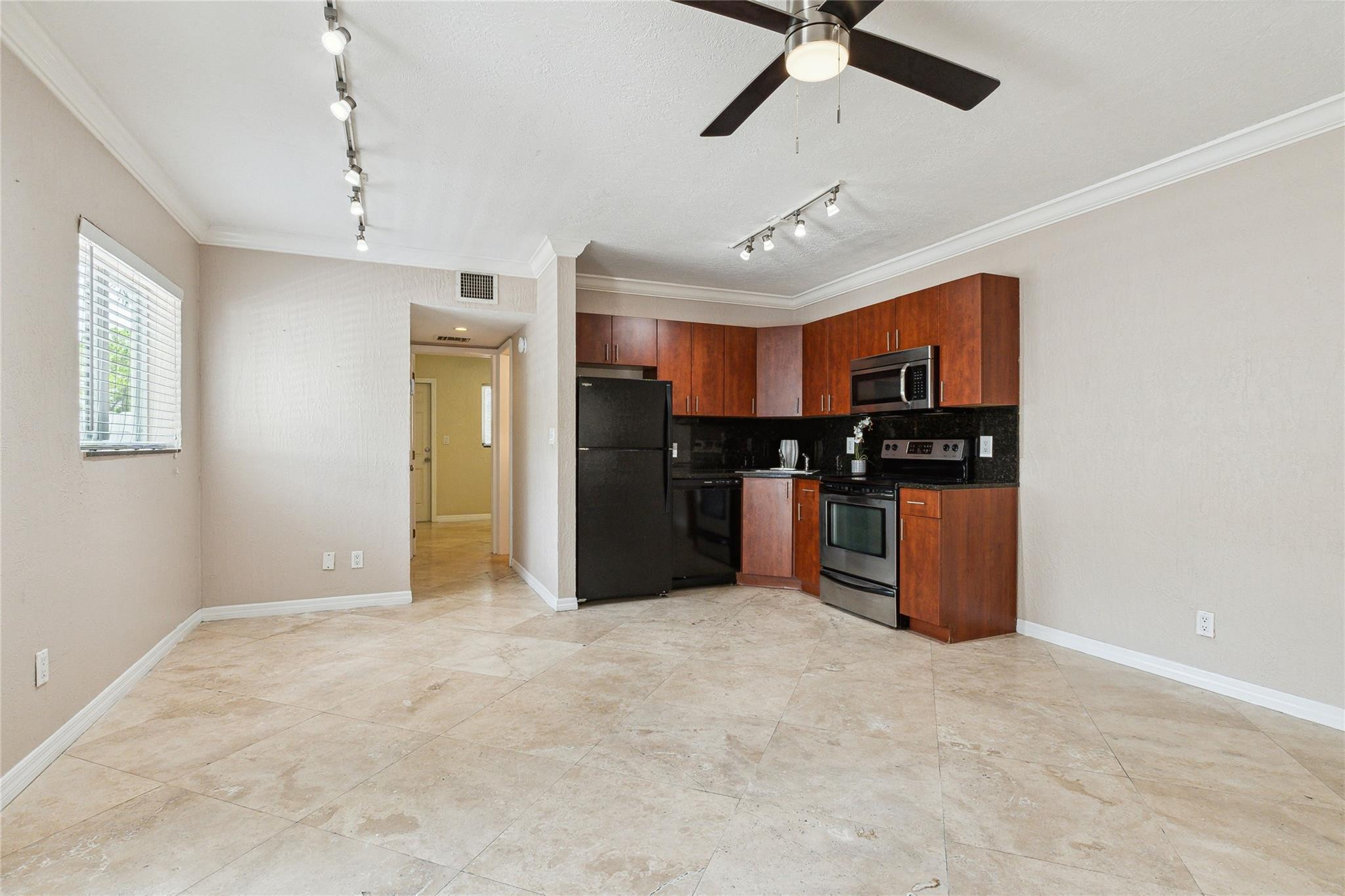 Dining area with open kitchen