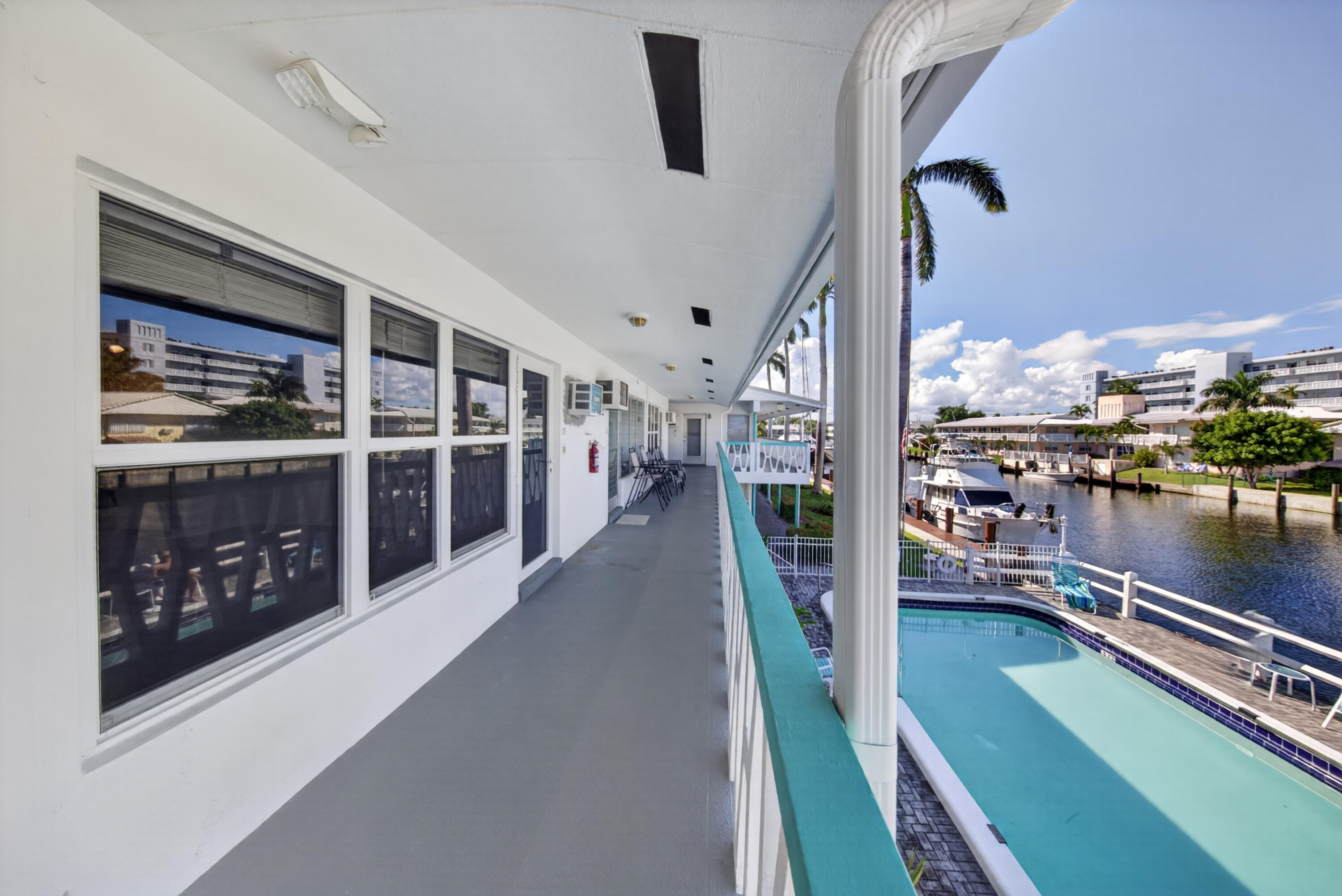 Front of Unit Facing North over the Waterway and Pool