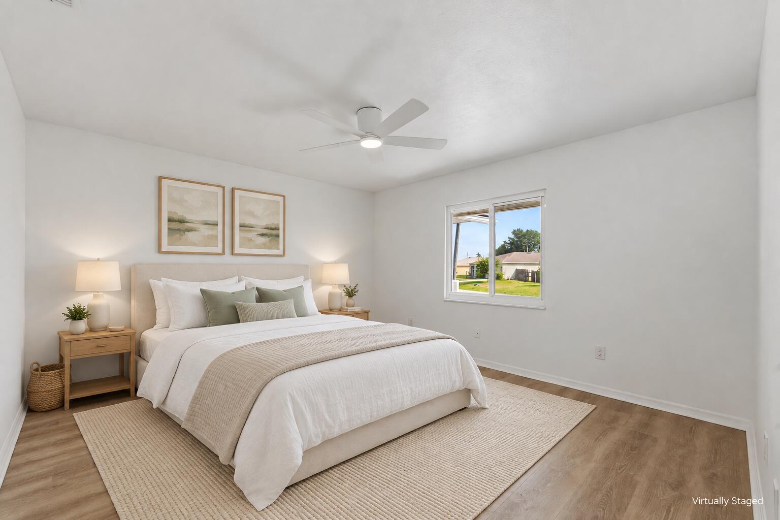Coastal modern staged bedroom-3