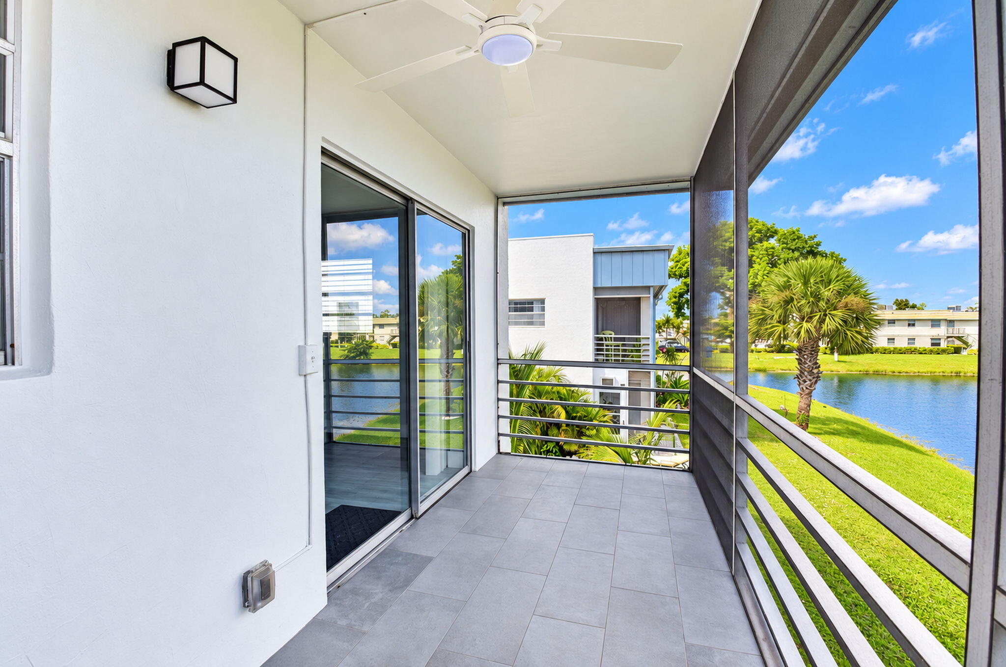 Spacious covered balcony