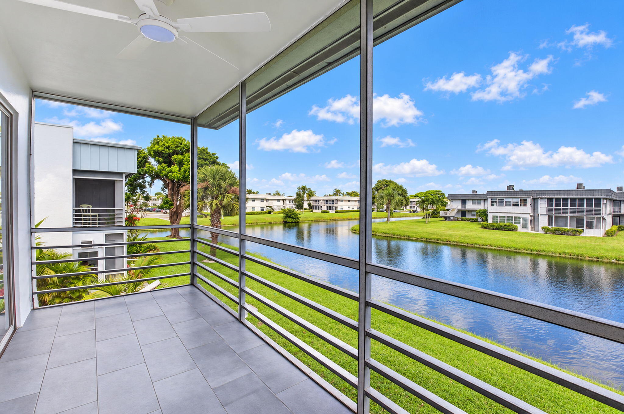 Screened and covered balcony