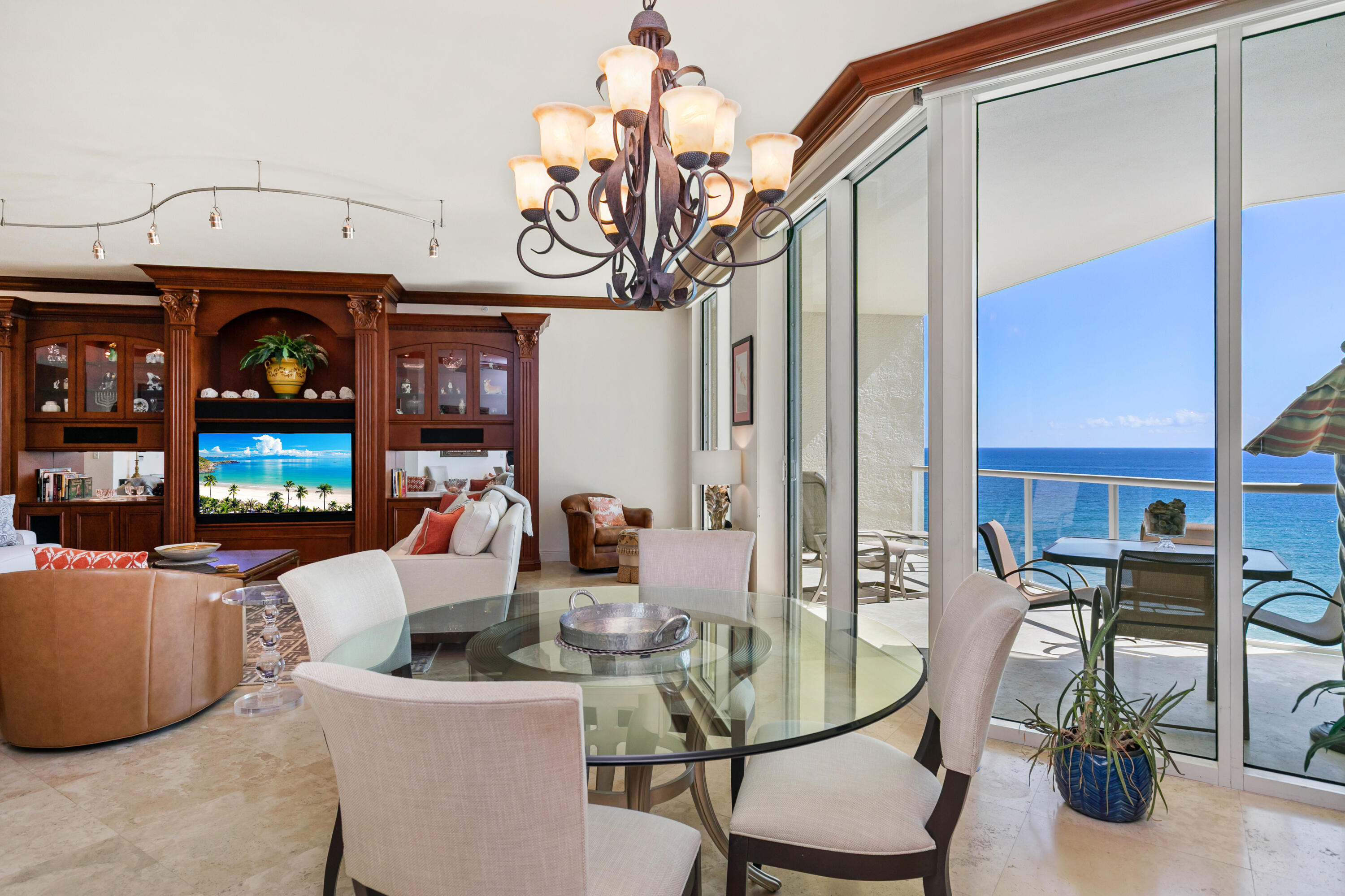 Dining and living areas with expansive balcony to enjoy.