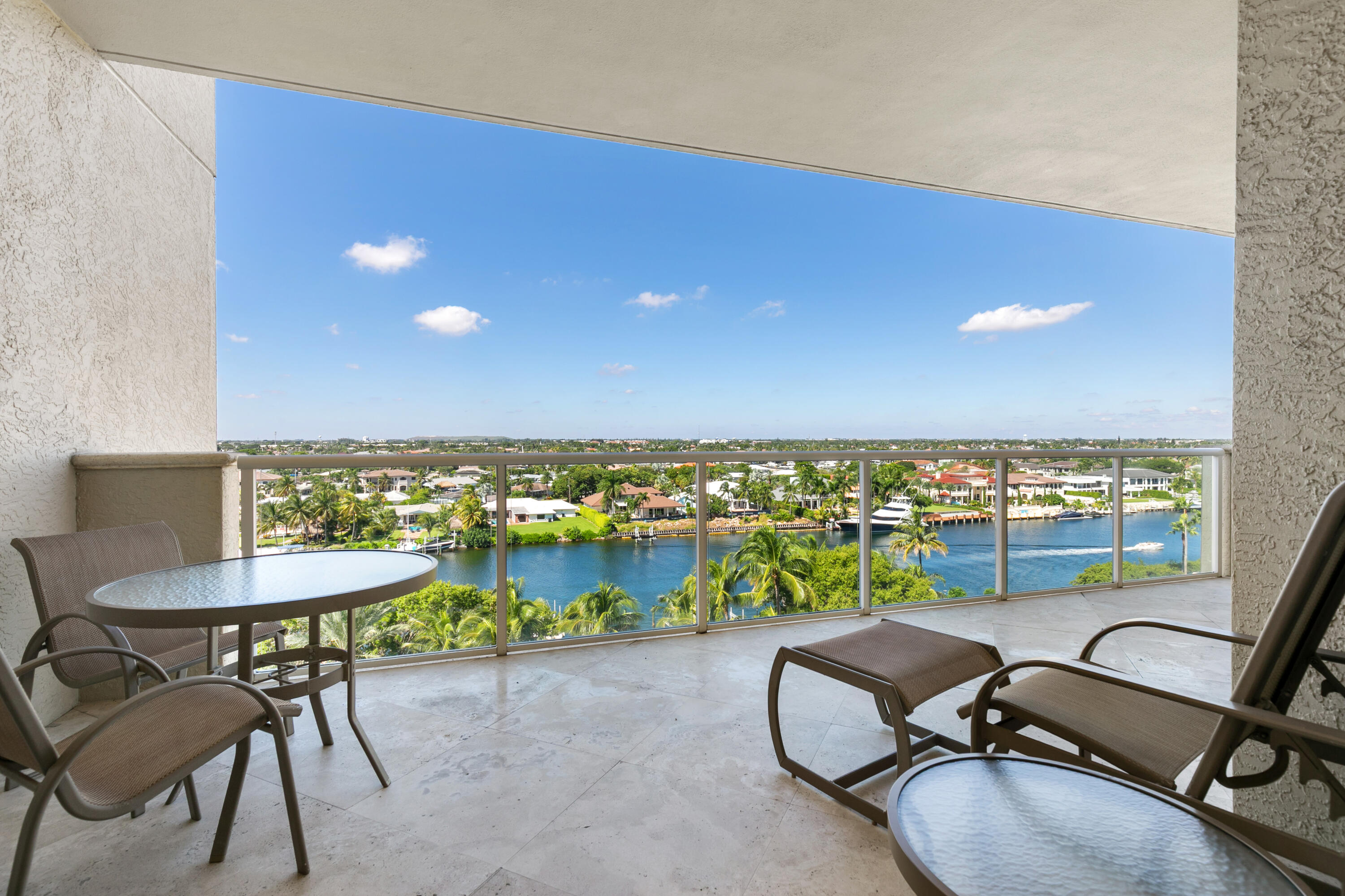 Primary suite balcony with intracoastal views