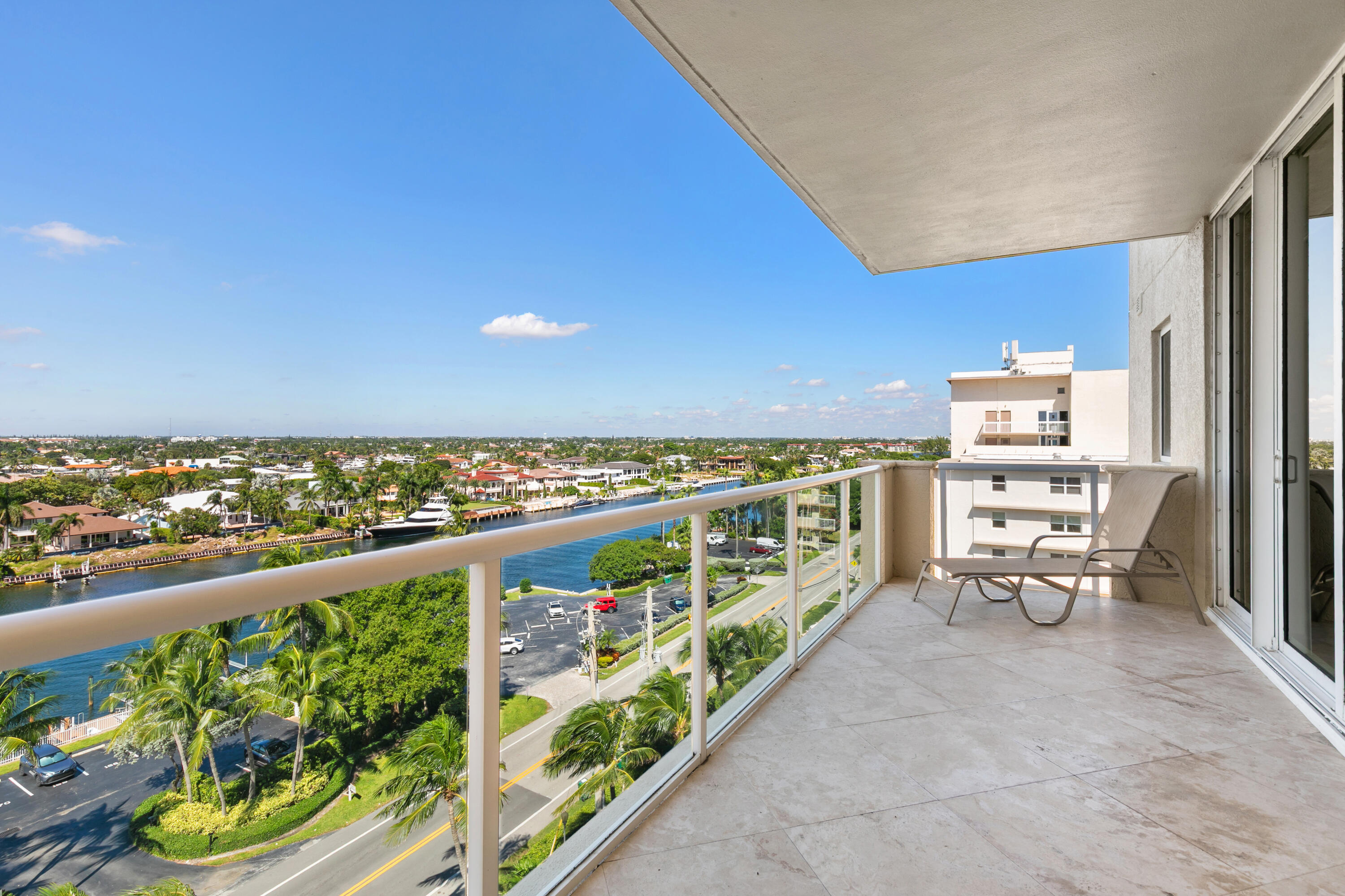 Primary suite balcony with intracoastal views