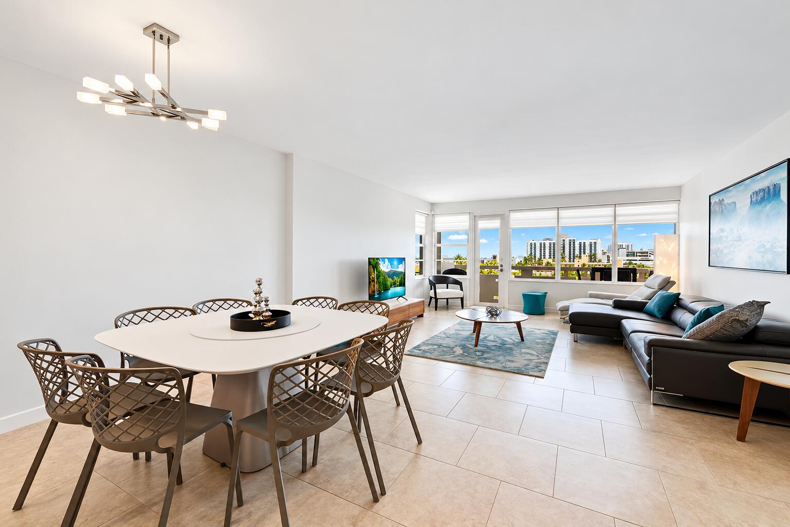 Modern Condo Living and Dining Room