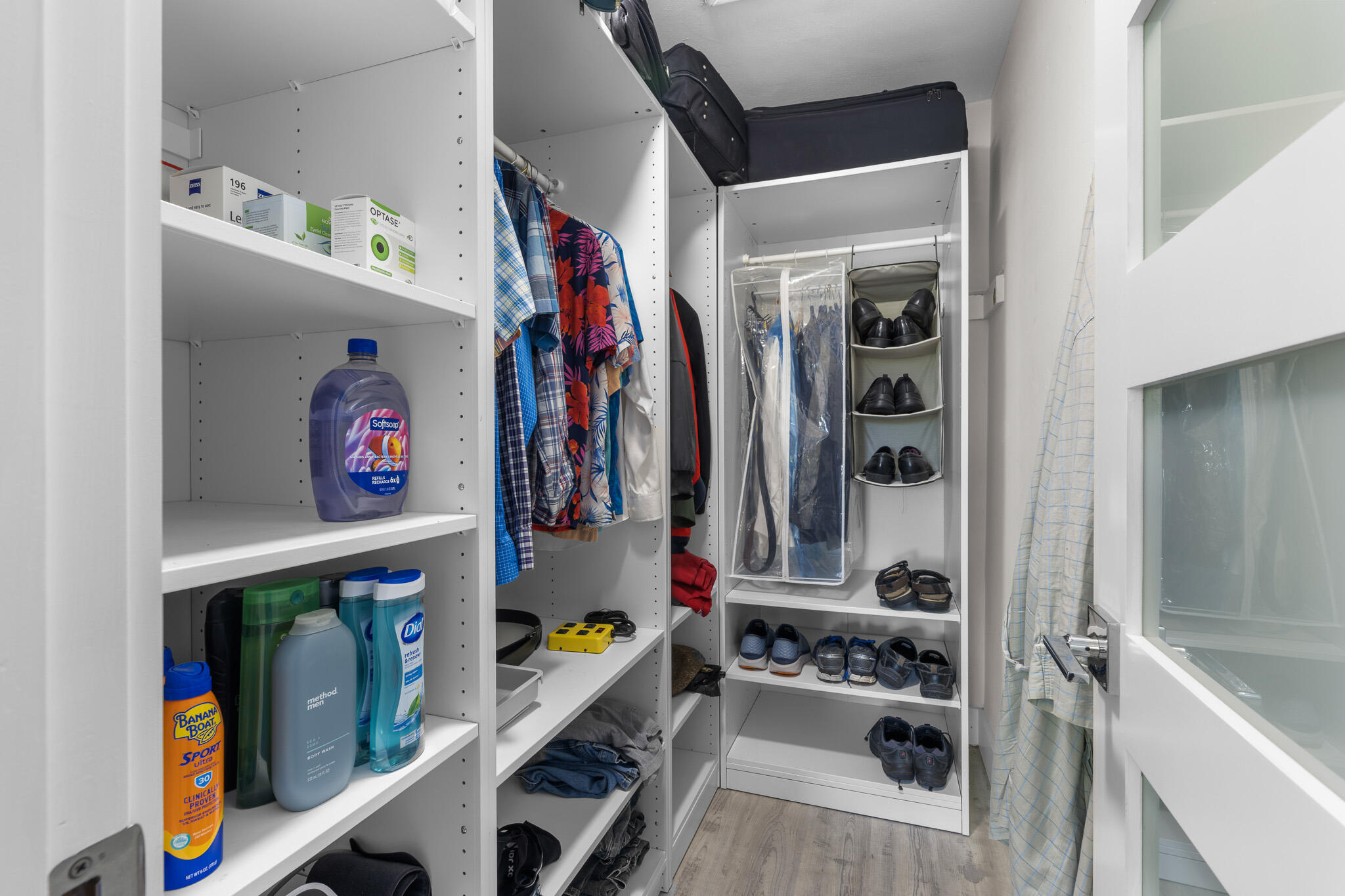 Walkin closet in master bedroom