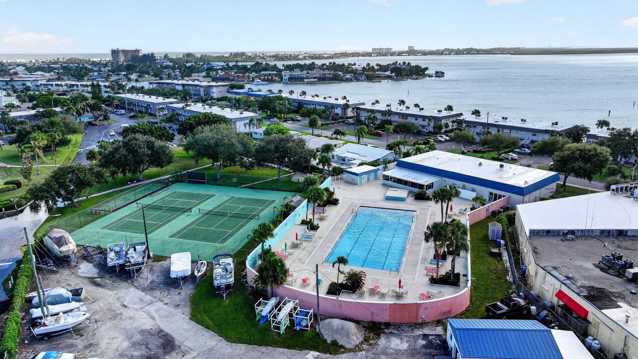 Aerial view of The Colonnades in the heart of South Hutchinson Island