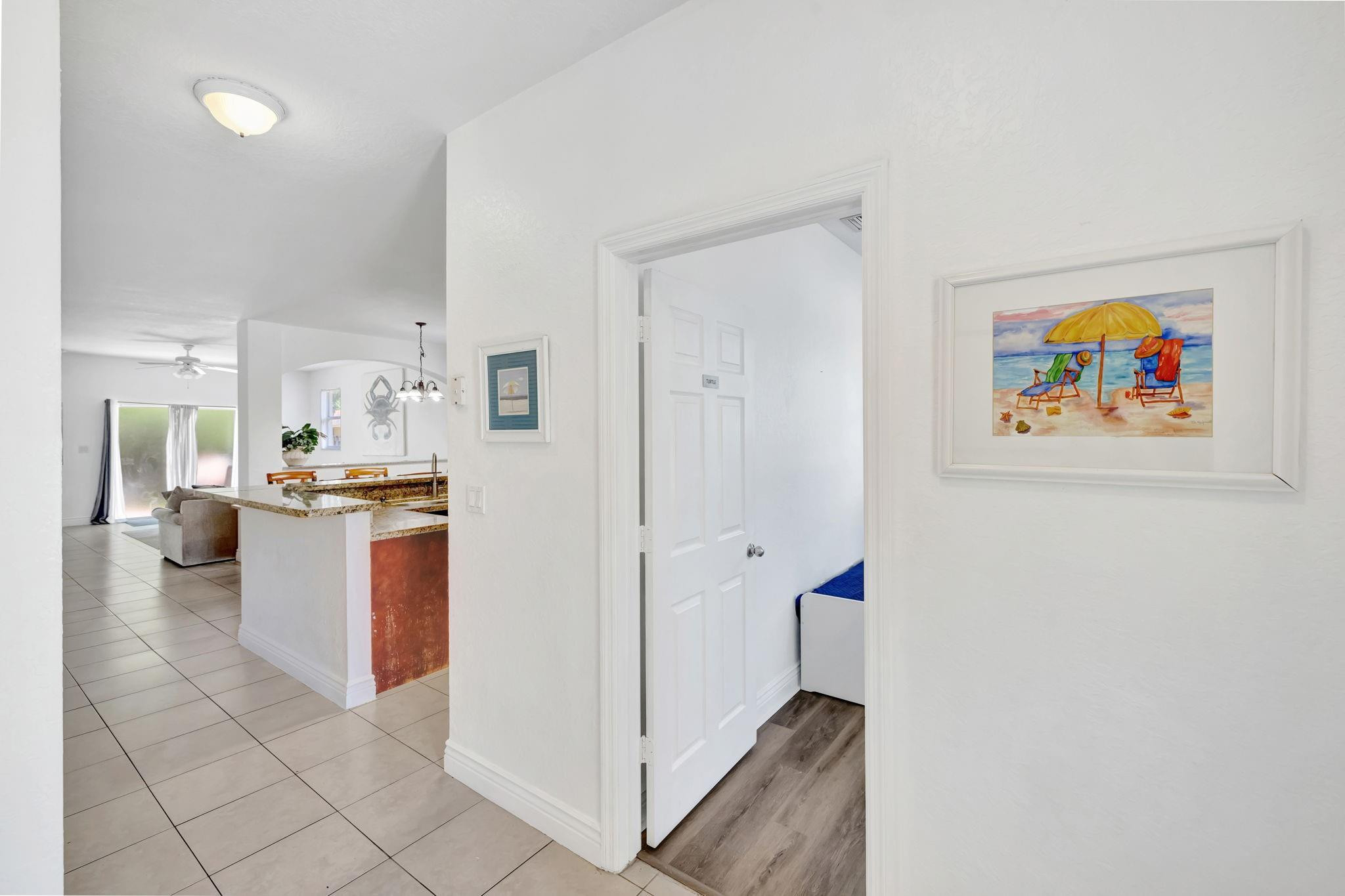 Entrance with Kitchen and Living Room View