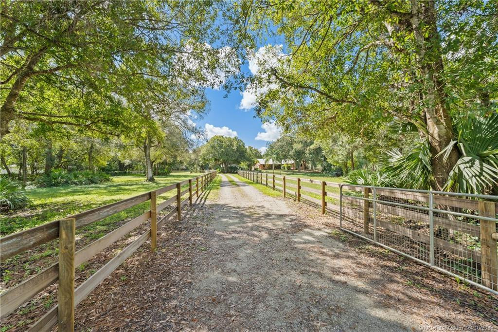 Entry driveway with gate.