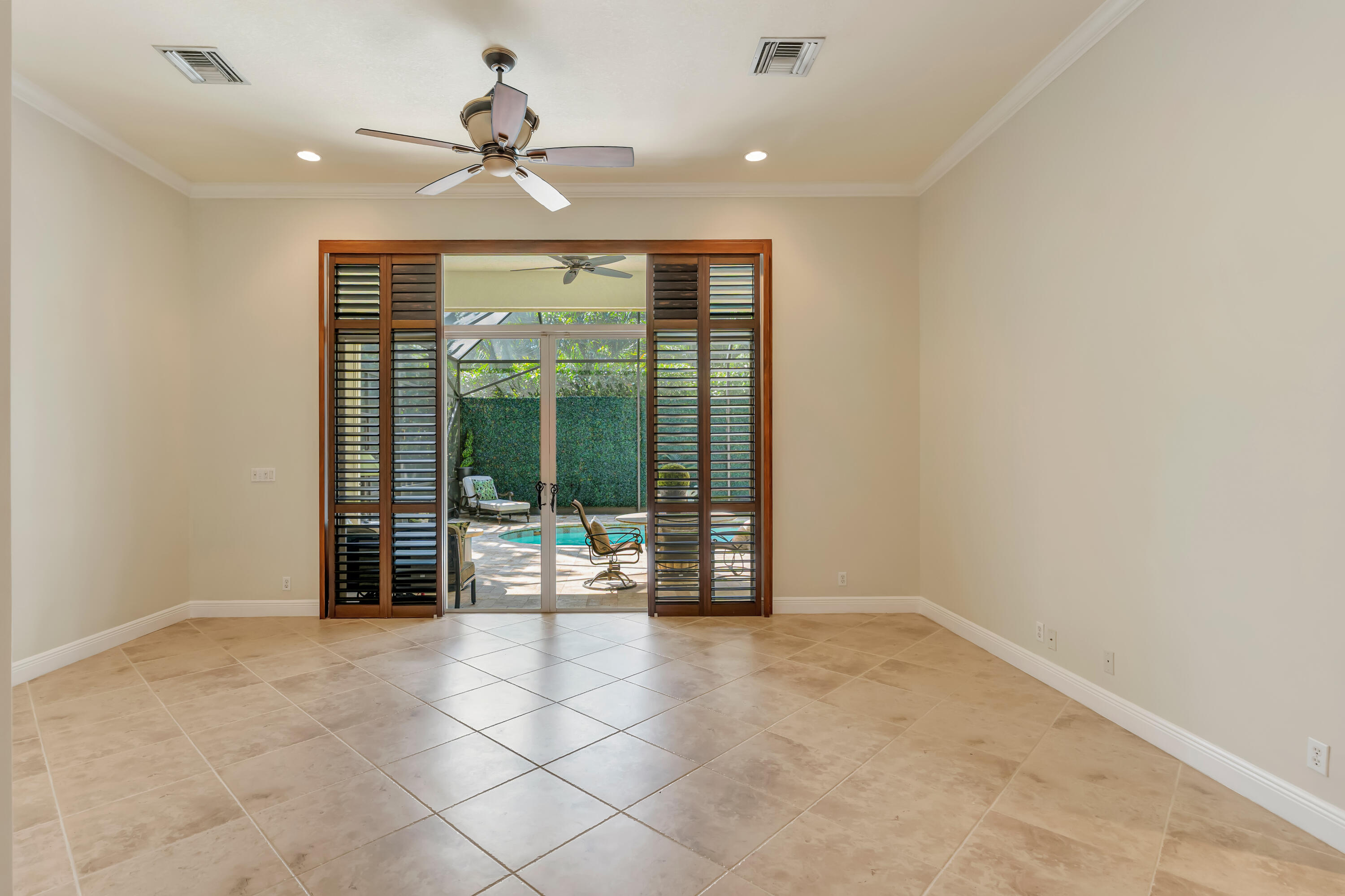Living room looking toward pool